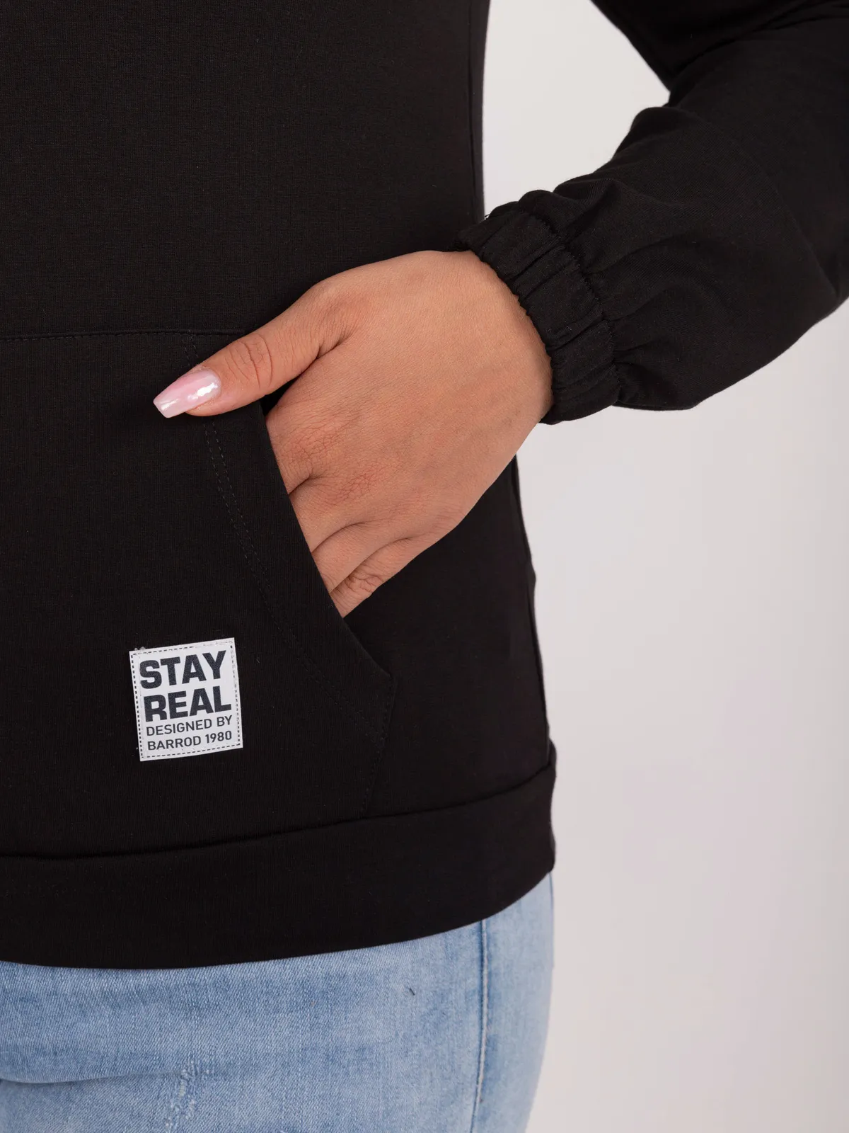 Casualowa bluza z kapturem i kieszenią typu kangurka - zdjęcie 1