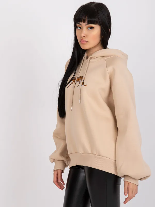 Bluza oversize z haftowanym motywem zwierzęcym